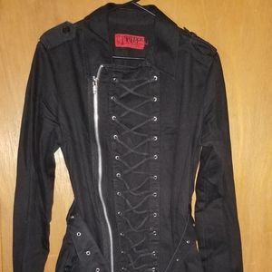 Tripp NYC black corset trench coat juniors XXL